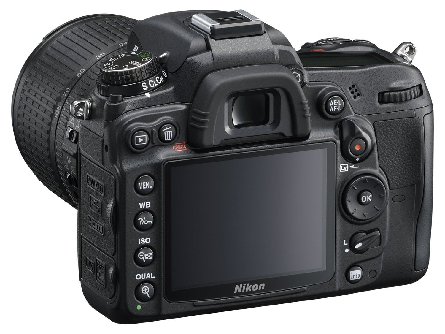 Nikon D7000 16.2MP DX-Format CMOS Digital SLR with 18-105mm f/3.5-5.6 AF-S DX VR ED Nikkor Lens Pre Owned Nikon D7000 16.2MP DX-Format CMOS Digital SLR with 18-105mm f/3.5-5.6 AF-S DX VR ED Nikkor Lens Pre Owned